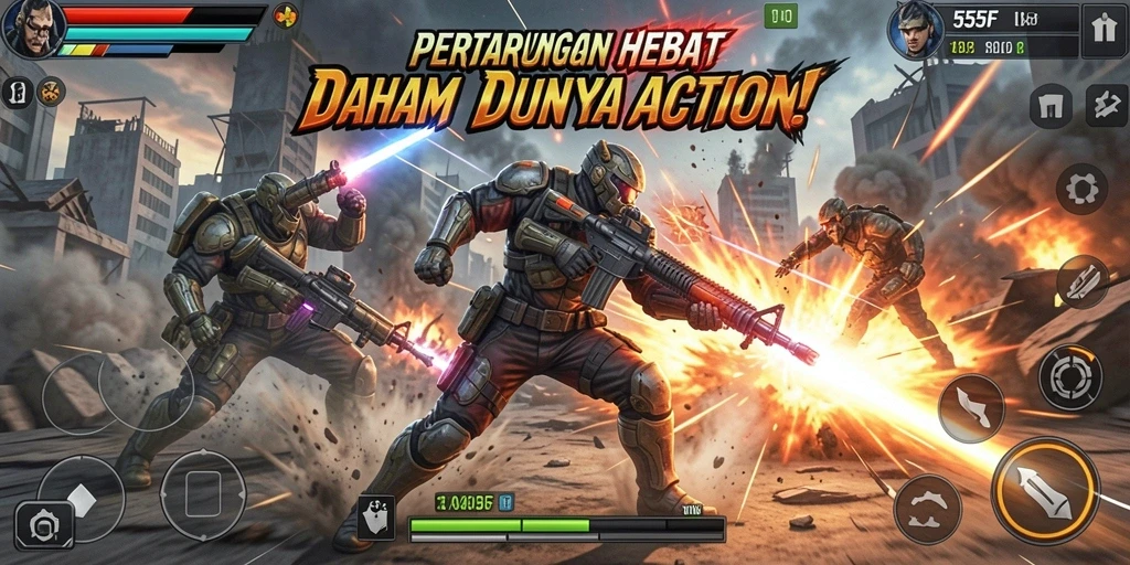 Screenshot gameplay 555F yang mendebarkan dengan aksi seru.