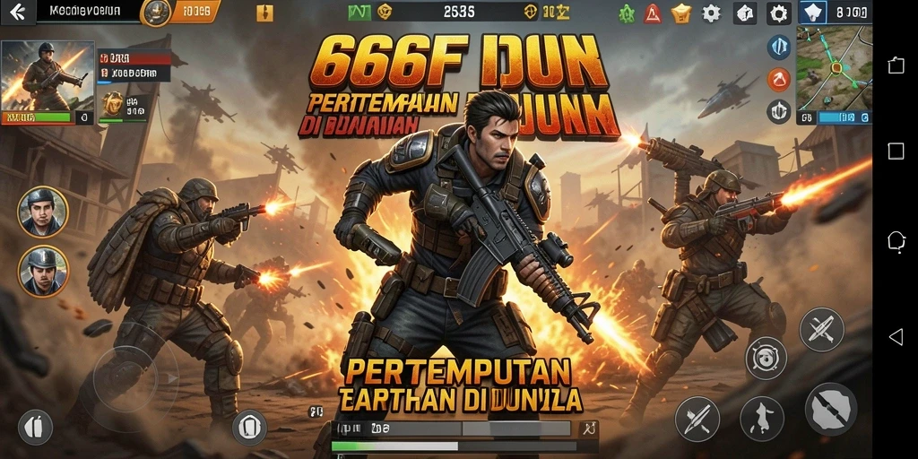 Gameplay seru dalam 666FF dengan pemain bertempur di arena.