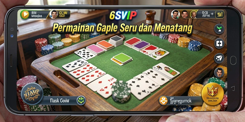 Tampilan gameplay Gaple yang seru dan kompetitif di 6SVIP.