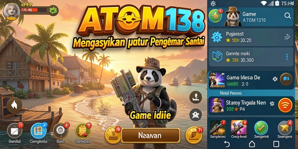 Screenshot ATOM138 menampilkan gameplay santai dan menarik.
