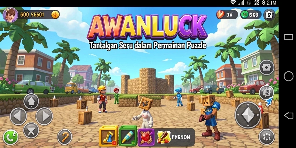 Tampilan gameplay seru dalam AWANLUCK yang memicu tantangan puzzle.