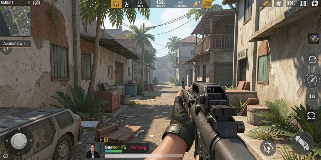 Tampilan gameplay seru dari BARU01 dengan aksi tembak-menembak intens.