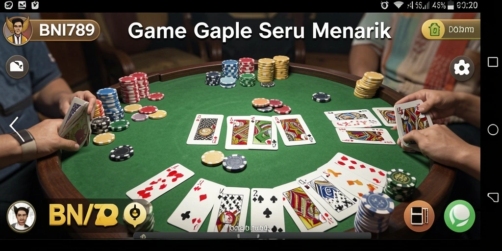 Tampilan gameplay BNI789 menampilkan suasana seru dalam bermain Gaple.