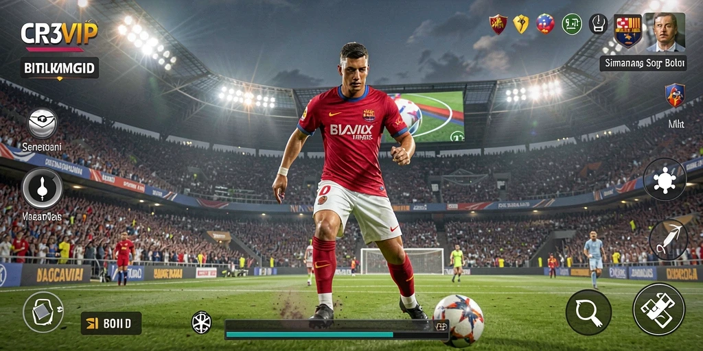 Tampilan menarik dari gameplay <strong>CR7VIP</strong> yang menampilkan aksi sepak bola yang mendebarkan.