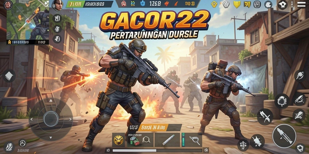 Screenshot GACOR22 menampilkan aksi seru dalam pertempuran Battle Royale.