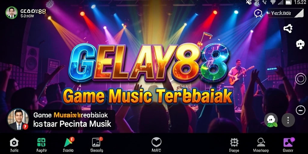 Tampilan gameplay seru dalam GELAY88 dengan lagu-lagu terkenal.