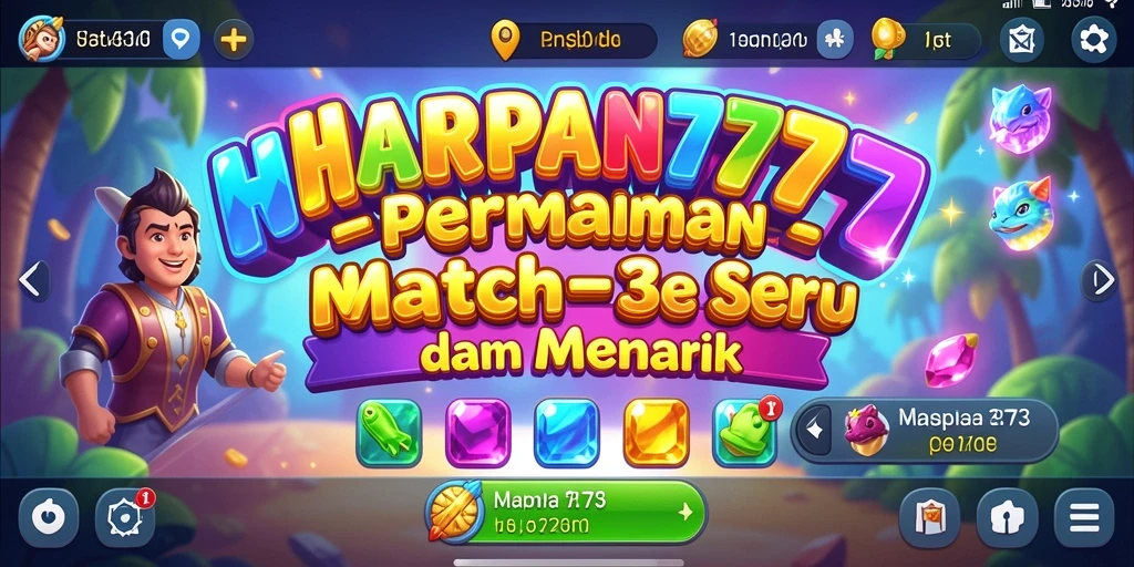 Tangkapan layar gameplay HARAPAN777 yang menampilkan keseruan Match-3.