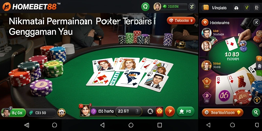 Tampilan gameplay Poker di HOMEBET88 yang mendebarkan.