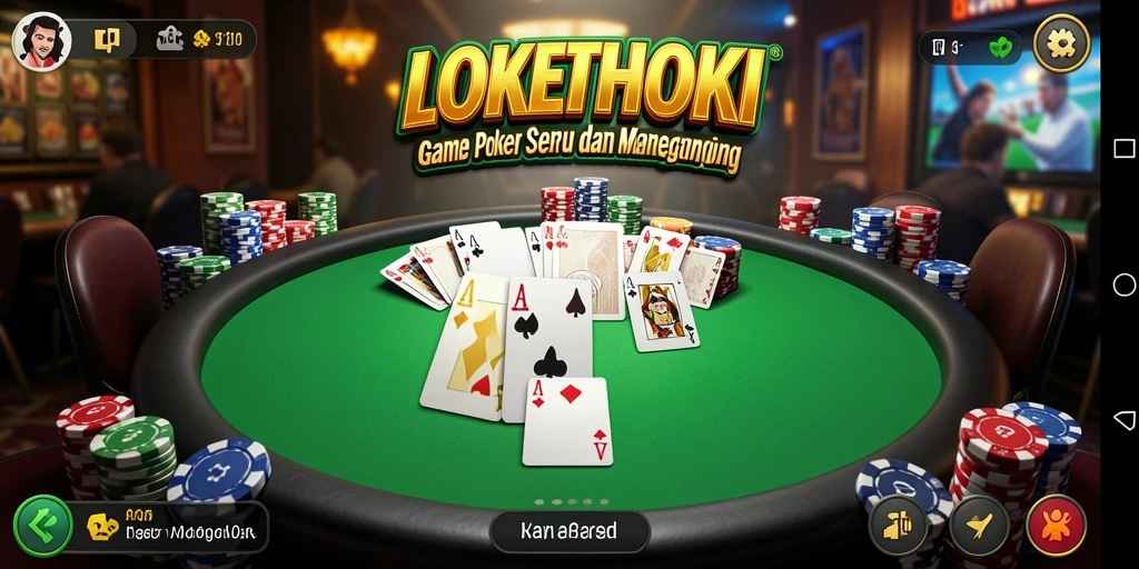 Tampilan menarik dari gameplay LOKETHOKI permainan Poker.