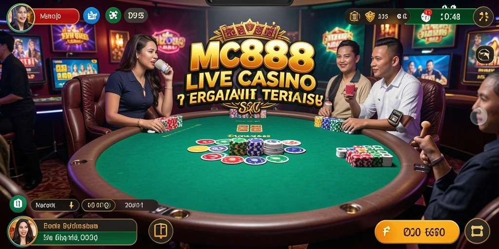 Tangkapan layar gameplay Live Casino yang menampilkan interaksi dealer nyata.