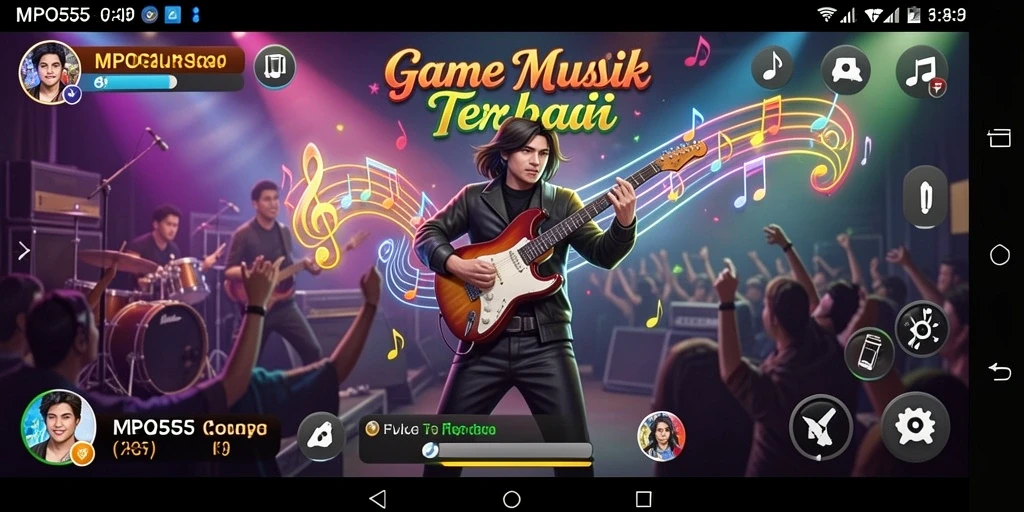 Tampilan gameplay MPO555 menampilkan berbagai fitur musik menarik.