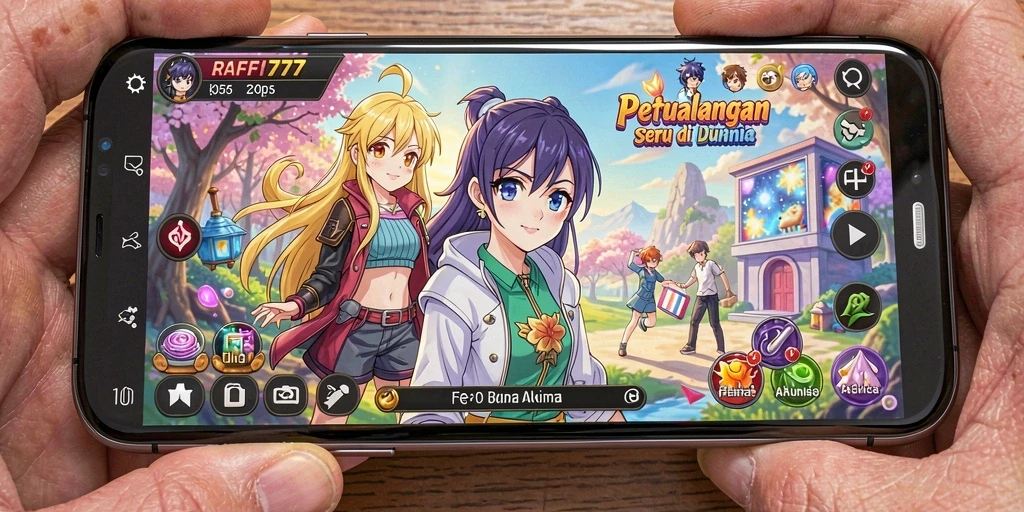 Tampilan gameplay yang menarik dari RAFFI777 dengan karakter Anime.