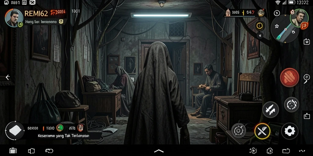 Screenshot menunjukkan suasana mencekam dalam gameplay REMI62.