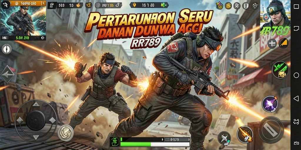 Tampilan menegangkan dalam pertempuran action yang seru.