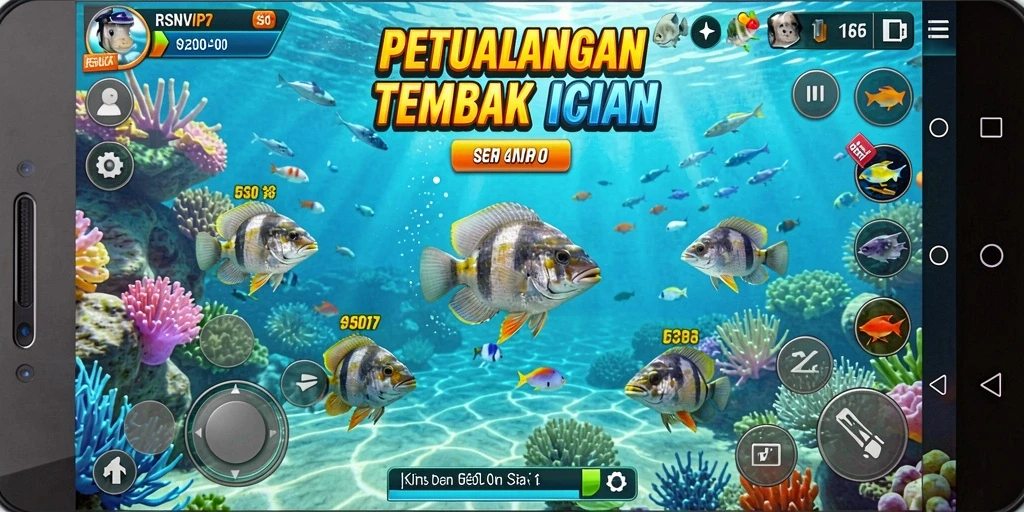 Tampilan gameplay RSNVIP7 dengan serunya berburu ikan.