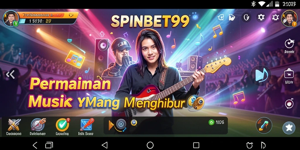 Screenshot gameplay SPINBET99 dengan antarmuka musik yang menarik.