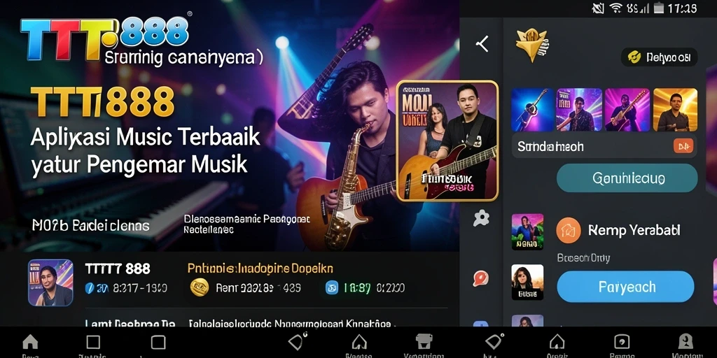 Screenshot TTT888 menampilkan antarmuka aplikasi musik yang interaktif dan menarik.