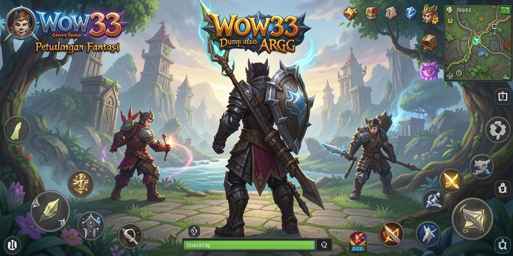 Tampilan utama gameplay WOW33 dengan pertempuran seru.